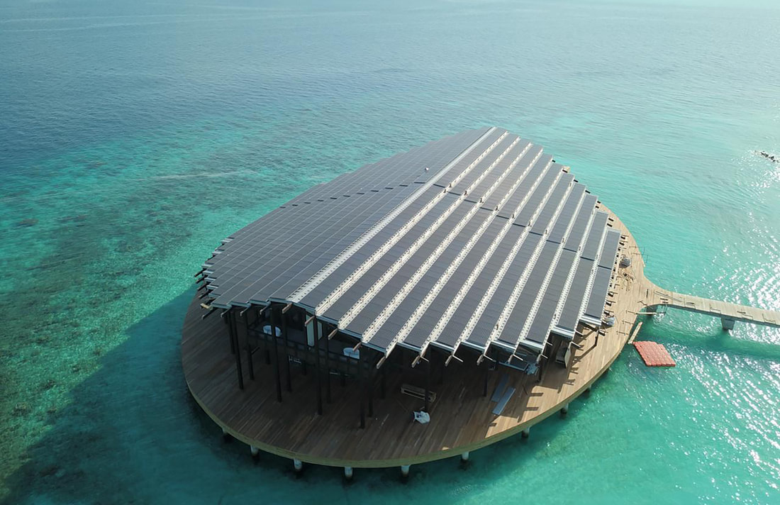 With a strong focus on sustainability, the Kudadoo Maldives Private Island resort is distinguished by its impressive photo-voltaic roof