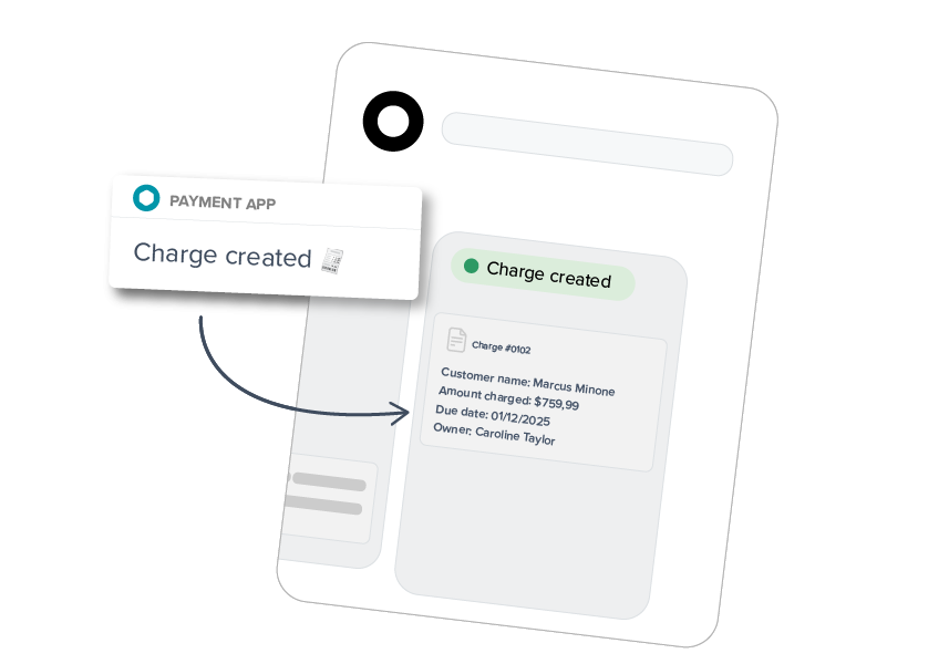 Data from a new charge being sent to an invoicing app