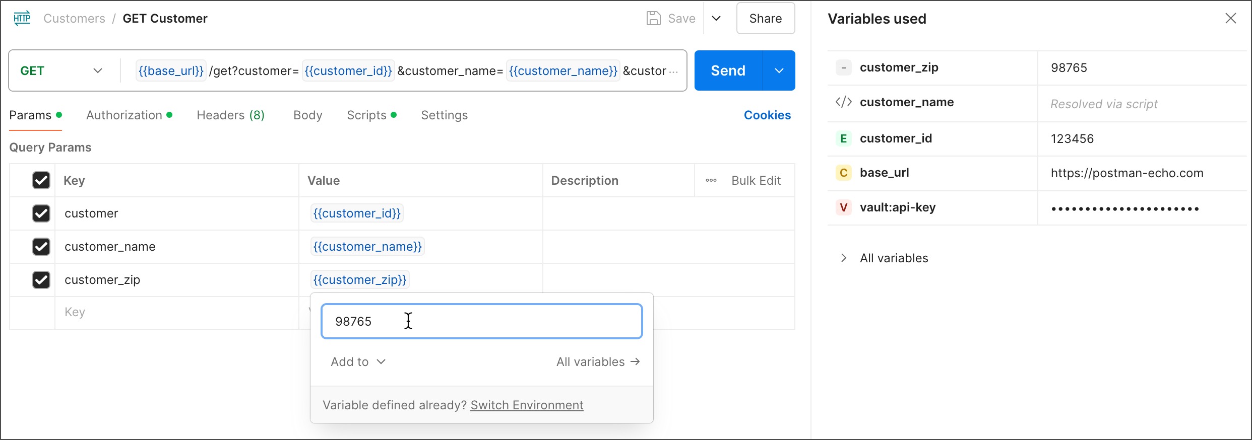 Set a value for variable without a scope