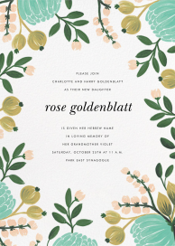 Blue Blooms - Bris/Baby Naming Invitation by Rifle Paper Co.