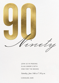 Stylish Numbers - 90th Birthday Invitation by Paperless Post