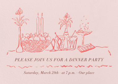 Pink Tablescape - Dinner Party Invitation by Iris + Marie