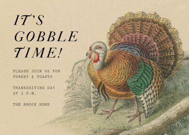 Gobble Time - Thanksgiving Invitation by John Derian