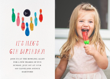 Hit the Pins (Photo) - Birthday Invitation by Mr. Boddington's Studio