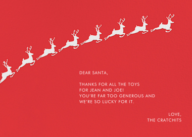 Santa's Prancers - Thank You Card by Linda and Harriett