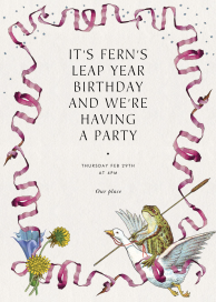 Frog in Flight - Leap Year Invitation by Stephanie Fishwick