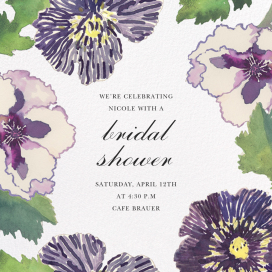 Fancy Pansies - Bridal Shower Invitation by Happy Menocal