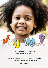 Jump Lettering (Photo) - Leap Year Invitation by Paperless Post