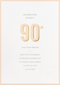 Pop of Gold - 90th Birthday Invitation by Sugar Paper