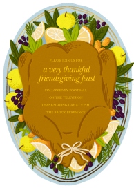 Turkey Platter - Thanksgiving Invitation by Hello!Lucky