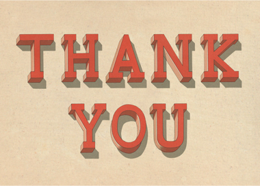 Serif Shadows - Thank You Card by John Derian