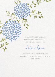 Watercolor Dahlias - Bris/Baby Naming Invitation by Paperless Post