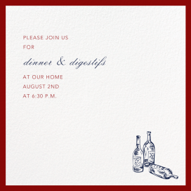 Red Square Border - Dinner Party Invitation by Paperless Post