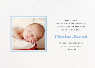 Square Frame - Bris/Baby Naming Invitation by Paperless Post