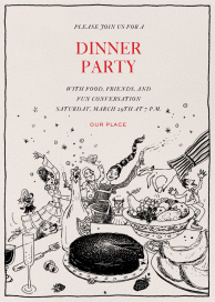 Tipsy Time - Dinner Party Invitation by Joana Avillez