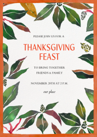 Autumn Leaves - Thanksgiving Invitation by Happy Menocal