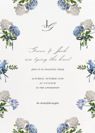 Hydrangea Bouquet Frame - Bridal Shower Invitation by  Monique Lhuillier