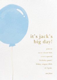 Big Balloon - Birthday Invitation by Sugar Paper