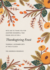 Harvest Floral - Thanksgiving Invitation by Rifle Paper Co.