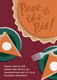 Pie Slices - Thanksgiving Invitation by Cheree Berry Paper & Design