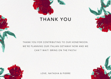 Pop Carnation (Stationery) - Thank You Card by Oscar de la Renta