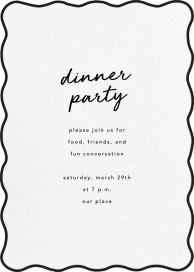 Black Wavy Edge - Dinner Party Invitation by Sugar Paper