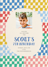 Bold Gingham Photo - Birthday Invitation by Mr. Boddington's Studio