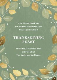 Gathered Leaves - Thanksgiving Invitation by Paperless Post