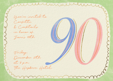 Loopy - 90th Birthday Invitation by Paperless Post