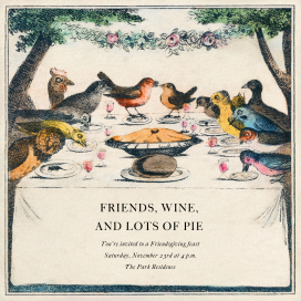 Birds of a Feast - Thanksgiving Invitation by John Derian