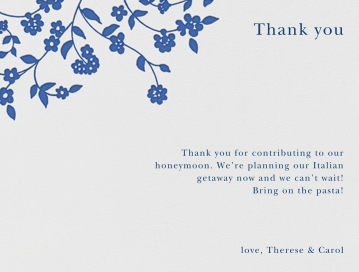 Floral Trellis I (Stationery) - Thank You Card by Oscar de la Renta