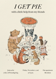 Critters and Pie - Thanksgiving Invitation by Paperless Post