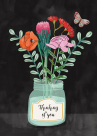 Jar Flowers (Bodil Jane) - Sympathy Card by Red Cap Cards