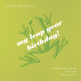 Chartreuse - Leap Year Invitation by Paperless Post