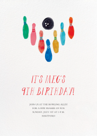 Hit the Pins - Birthday Invitation by Mr. Boddington's Studio