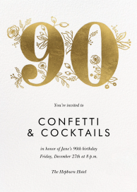 Gold Floral - 90th Birthday Invitation by Rifle Paper Co.