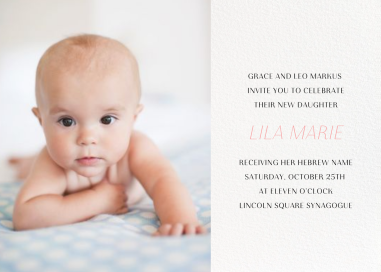 Photo Spread - Bris/Baby Naming Invitation by Paperless Post