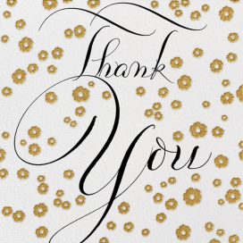 Gold Blossom Thank You - Thank You Card by Bernard Maisner