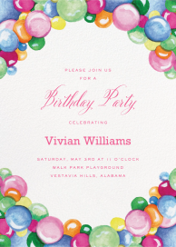 Colorful Balloons (Lucy Young) - Birthday Invitation by Dogwood Hill