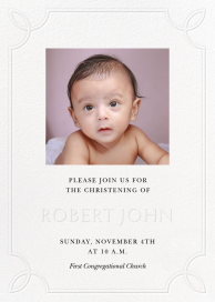 Embossed Border - Baptism & Christening Invitation by Paperless Post