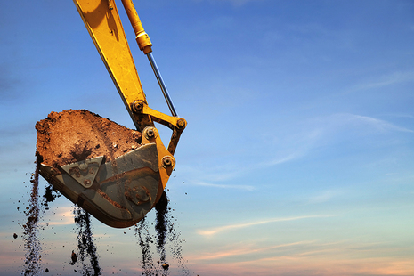 Digger with soil