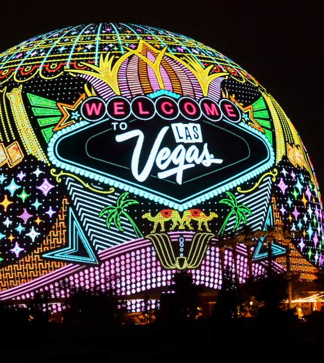 See the amazing new Sphere in Las Vegas light up the strip!