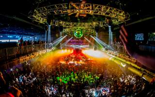 A lively ad exciting concert happening at the Brooklyn Bowl.