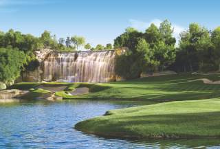 The beautiful green grass at the Wynn Golf Club at Wynn Las Vegas.