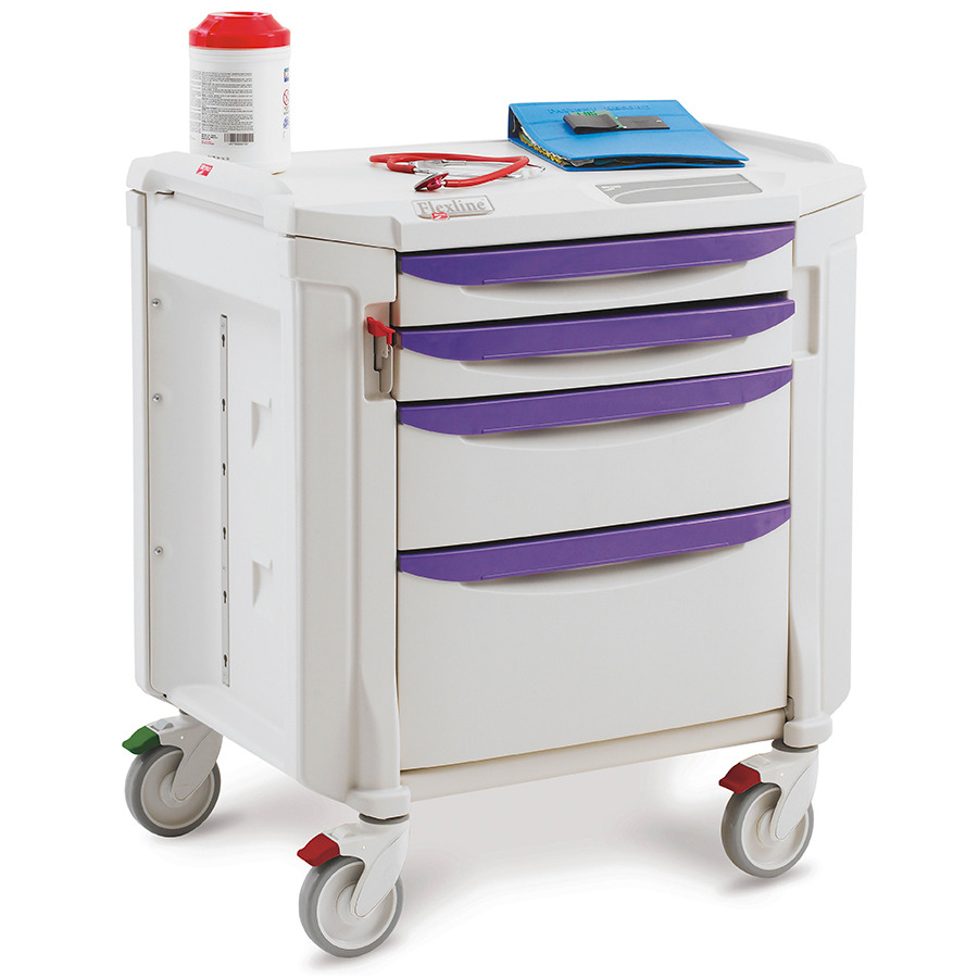 Metro FLNURSE Flexline Nurse Server Cart, Taupe/Purple | JensenTools