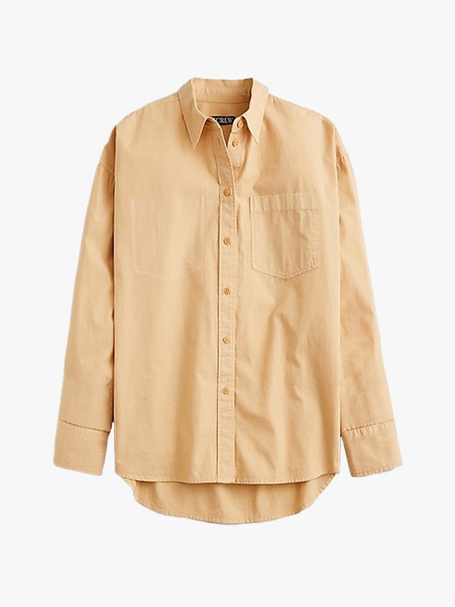 Image may contain Clothing Shirt Long Sleeve Sleeve Blouse and Khaki