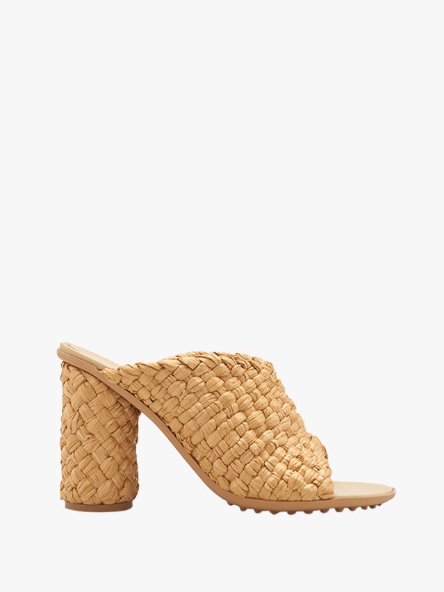 Image may contain Clothing Footwear Sandal Shoe Woven and High Heel