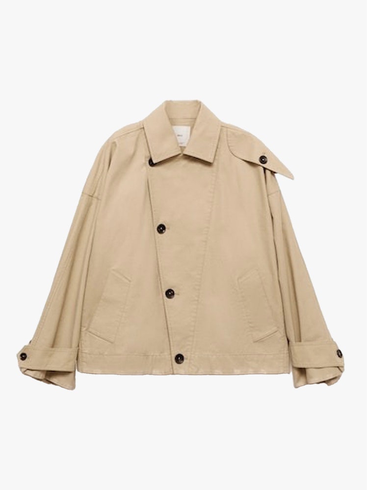 Image may contain Clothing Coat Jacket Cape and Khaki