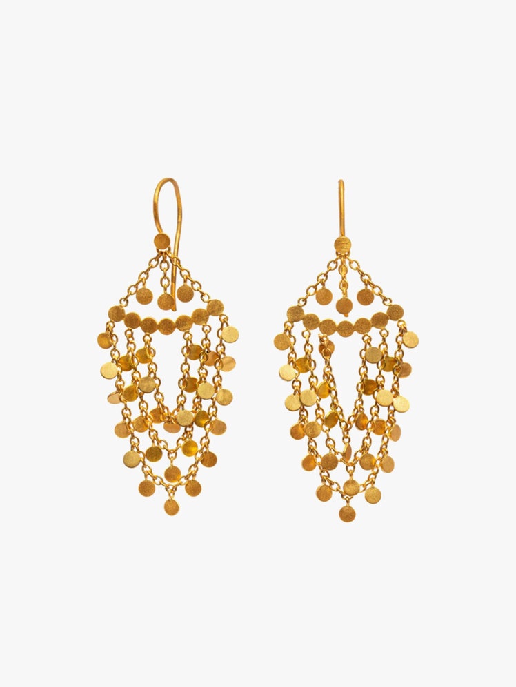 Image may contain Accessories Earring Jewelry and Gold