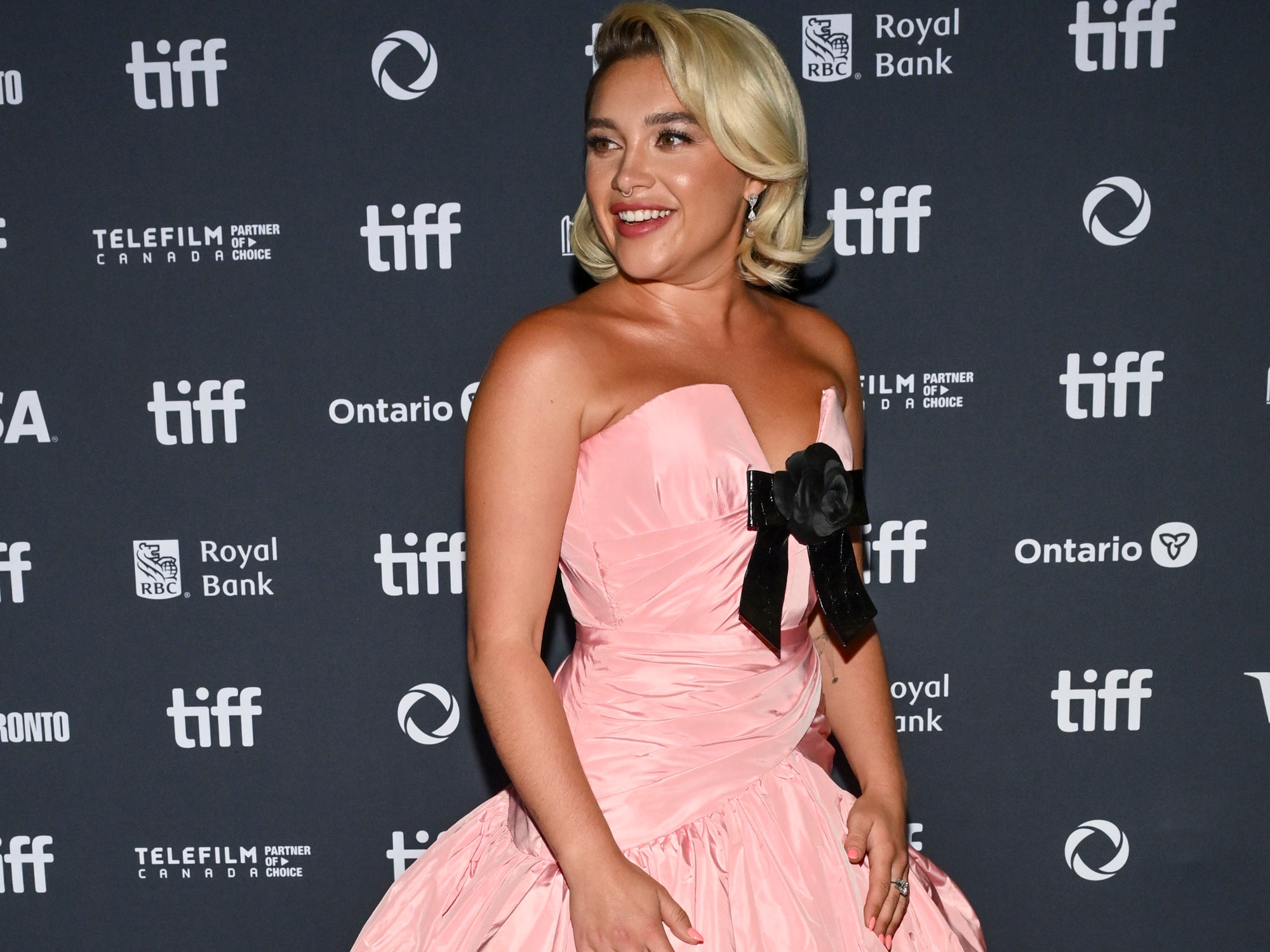 Florence Pugh Cheats on PP Pink in a Cotton Candy Princess Gown